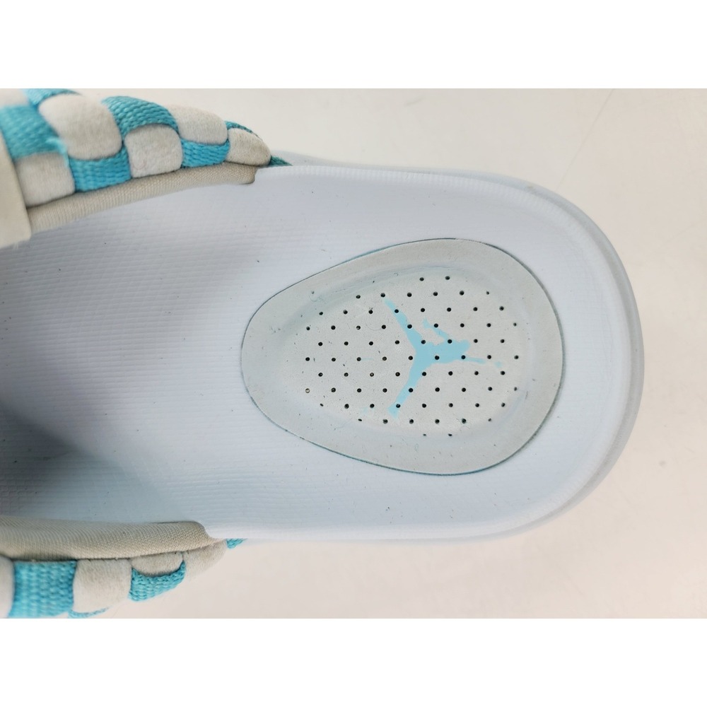 Jordan, Fabric Upper, Rubber Sole Athletic Slide, Women, Size 8, Blue / White. - Picture 4 of 7